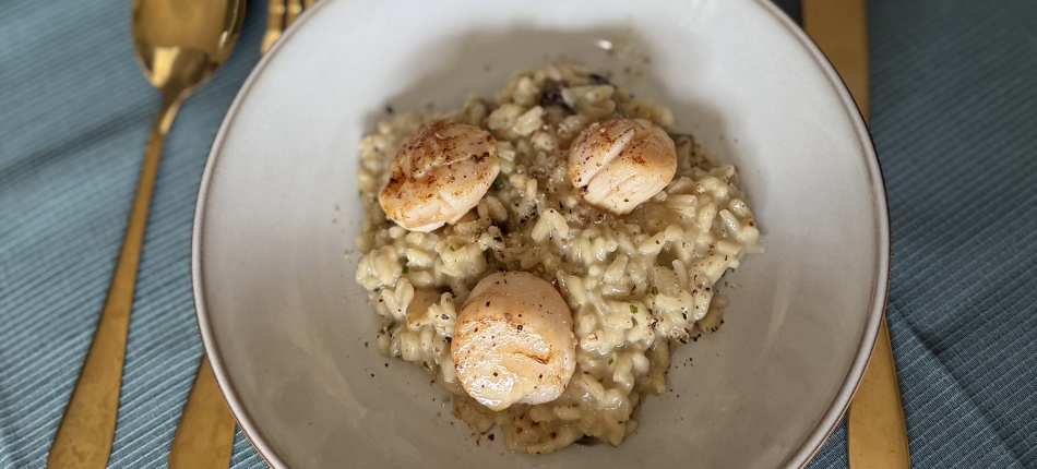 Risotto Saint-Nectaire AOP & noix de Saint-Jacques