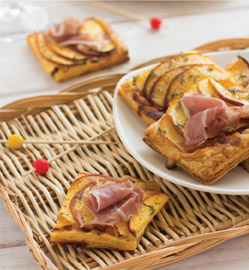 Recette - Tartes fines aux nectarines et Saint-Nectaire